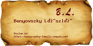 Benyovszky László névjegykártya